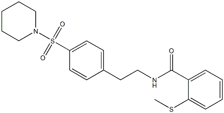 2-methylsulfanyl-N-[2-(4-piperidin-1-ylsulfonylphenyl)ethyl]benzamide Struktur