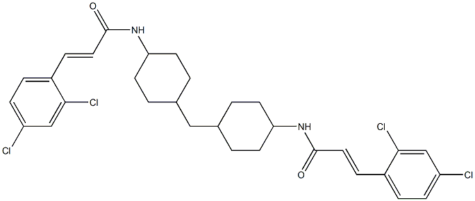 (E)-3-(2,4-dichlorophenyl)-N-[4-[[4-[[(E)-3-(2,4-dichlorophenyl)prop-2-enoyl]amino]cyclohexyl]methyl]cyclohexyl]prop-2-enamide Struktur