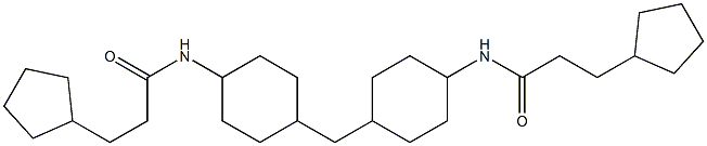 3-cyclopentyl-N-[4-[[4-(3-cyclopentylpropanoylamino)cyclohexyl]methyl]cyclohexyl]propanamide Struktur