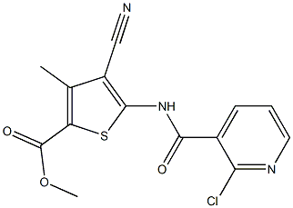 methyl 5-[(2-chloropyridine-3-carbonyl)amino]-4-cyano-3-methylthiophene-2-carboxylate Struktur