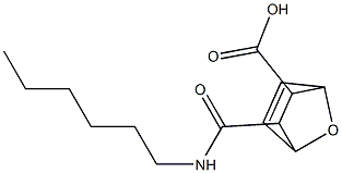 2-(hexylcarbamoyl)-7-oxabicyclo[2.2.1]hept-5-ene-3-carboxylic acid Struktur