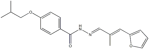 N-[(E)-[(E)-3-(furan-2-yl)-2-methylprop-2-enylidene]amino]-4-(2-methylpropoxy)benzamide Struktur