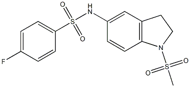 4-fluoro-N-(1-methylsulfonyl-2,3-dihydroindol-5-yl)benzenesulfonamide Struktur