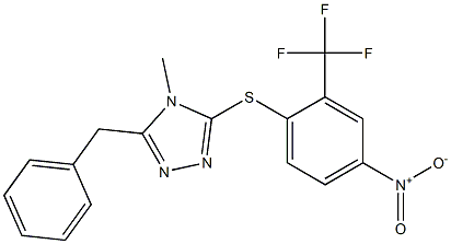 3-benzyl-4-methyl-5-[4-nitro-2-(trifluoromethyl)phenyl]sulfanyl-1,2,4-triazole Struktur