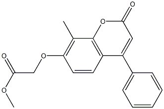 methyl 2-(8-methyl-2-oxo-4-phenylchromen-7-yl)oxyacetate Struktur