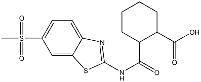 2-[(6-methylsulfonyl-1,3-benzothiazol-2-yl)carbamoyl]cyclohexane-1-carboxylic acid Struktur