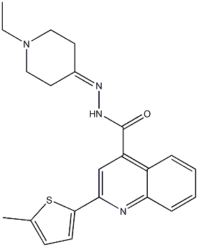 N-[(1-ethylpiperidin-4-ylidene)amino]-2-(5-methylthiophen-2-yl)quinoline-4-carboxamide Struktur