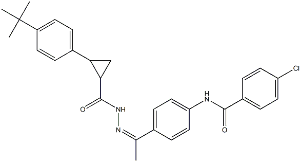 N-[4-[(Z)-N-[[2-(4-tert-butylphenyl)cyclopropanecarbonyl]amino]-C-methylcarbonimidoyl]phenyl]-4-chlorobenzamide Struktur