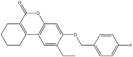 2-ethyl-3-[(4-fluorophenyl)methoxy]-7,8,9,10-tetrahydrobenzo[c]chromen-6-one Struktur