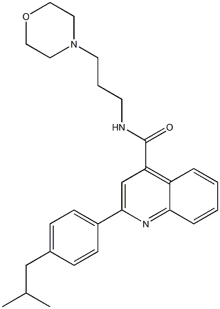 2-[4-(2-methylpropyl)phenyl]-N-(3-morpholin-4-ylpropyl)quinoline-4-carboxamide Struktur