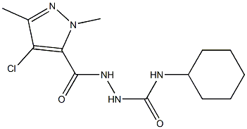 1-[(4-chloro-2,5-dimethylpyrazole-3-carbonyl)amino]-3-cyclohexylurea Struktur