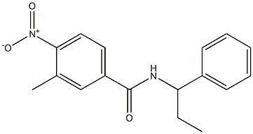 3-methyl-4-nitro-N-(1-phenylpropyl)benzamide Struktur