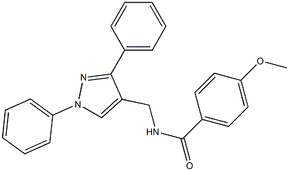 N-[(1,3-diphenylpyrazol-4-yl)methyl]-4-methoxybenzamide Struktur