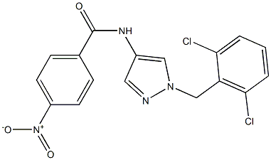 N-[1-[(2,6-dichlorophenyl)methyl]pyrazol-4-yl]-4-nitrobenzamide Struktur