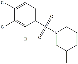 3-methyl-1-(2,3,4-trichlorophenyl)sulfonylpiperidine Struktur