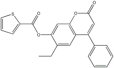 (6-ethyl-2-oxo-4-phenylchromen-7-yl) thiophene-2-carboxylate Struktur