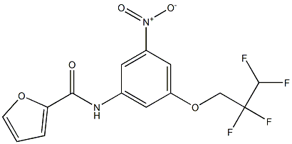 N-[3-nitro-5-(2,2,3,3-tetrafluoropropoxy)phenyl]furan-2-carboxamide Struktur