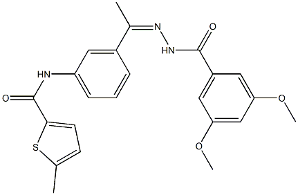 N-[3-[(Z)-N-[(3,5-dimethoxybenzoyl)amino]-C-methylcarbonimidoyl]phenyl]-5-methylthiophene-2-carboxamide Struktur