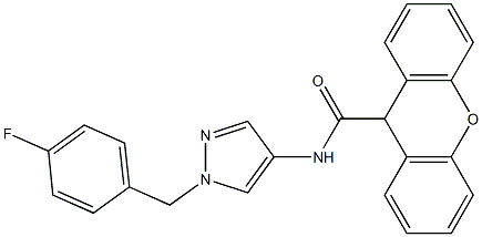 N-[1-[(4-fluorophenyl)methyl]pyrazol-4-yl]-9H-xanthene-9-carboxamide Struktur