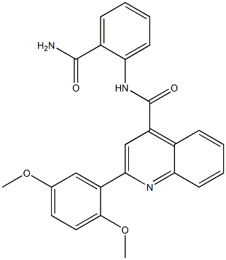 N-(2-carbamoylphenyl)-2-(2,5-dimethoxyphenyl)quinoline-4-carboxamide Struktur