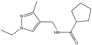 N-[(1-ethyl-3-methylpyrazol-4-yl)methyl]cyclopentanecarboxamide Struktur