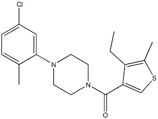 [4-(5-chloro-2-methylphenyl)piperazin-1-yl]-(4-ethyl-5-methylthiophen-3-yl)methanone Struktur