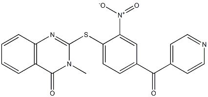 3-methyl-2-[2-nitro-4-(pyridine-4-carbonyl)phenyl]sulfanylquinazolin-4-one Struktur