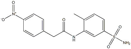 N-(2-methyl-5-sulfamoylphenyl)-2-(4-nitrophenyl)acetamide Struktur