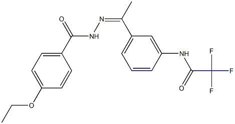 4-ethoxy-N-[(Z)-1-[3-[(2,2,2-trifluoroacetyl)amino]phenyl]ethylideneamino]benzamide Struktur