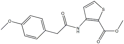 methyl 3-[[2-(4-methoxyphenyl)acetyl]amino]thiophene-2-carboxylate Struktur