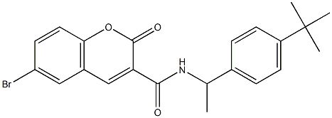 6-bromo-N-[1-(4-tert-butylphenyl)ethyl]-2-oxochromene-3-carboxamide Struktur