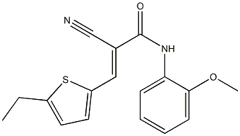 (E)-2-cyano-3-(5-ethylthiophen-2-yl)-N-(2-methoxyphenyl)prop-2-enamide Struktur