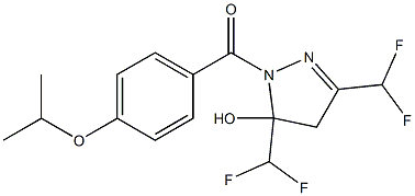 [3,5-bis(difluoromethyl)-5-hydroxy-4H-pyrazol-1-yl]-(4-propan-2-yloxyphenyl)methanone Struktur