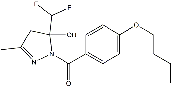 (4-butoxyphenyl)-[5-(difluoromethyl)-5-hydroxy-3-methyl-4H-pyrazol-1-yl]methanone Struktur