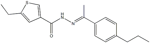 5-ethyl-N-[(E)-1-(4-propylphenyl)ethylideneamino]thiophene-3-carboxamide Struktur