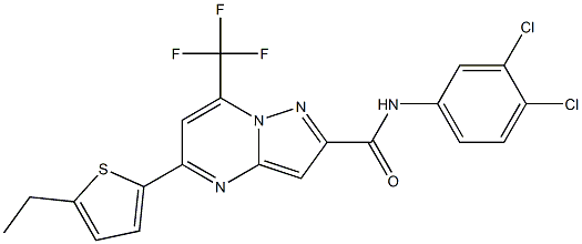 N-(3,4-dichlorophenyl)-5-(5-ethylthiophen-2-yl)-7-(trifluoromethyl)pyrazolo[1,5-a]pyrimidine-2-carboxamide Struktur