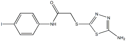 2-[(5-amino-1,3,4-thiadiazol-2-yl)sulfanyl]-N-(4-iodophenyl)acetamide Struktur