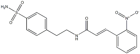 (E)-3-(2-nitrophenyl)-N-[2-(4-sulfamoylphenyl)ethyl]prop-2-enamide Struktur