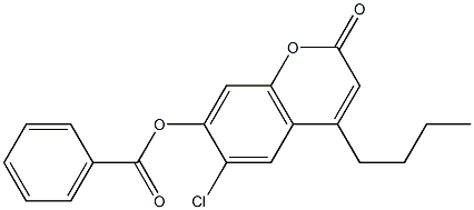 (4-butyl-6-chloro-2-oxochromen-7-yl) benzoate Struktur