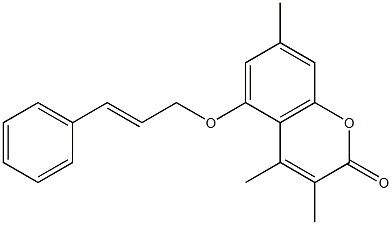 3,4,7-trimethyl-5-[(E)-3-phenylprop-2-enoxy]chromen-2-one Struktur