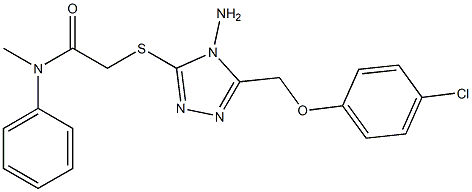 2-[[4-amino-5-[(4-chlorophenoxy)methyl]-1,2,4-triazol-3-yl]sulfanyl]-N-methyl-N-phenylacetamide Struktur