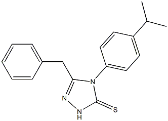 3-benzyl-4-(4-propan-2-ylphenyl)-1H-1,2,4-triazole-5-thione Struktur