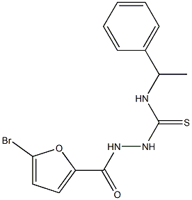 1-[(5-bromofuran-2-carbonyl)amino]-3-(1-phenylethyl)thiourea Struktur