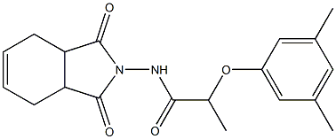 2-(3,5-dimethylphenoxy)-N-(1,3-dioxo-3a,4,7,7a-tetrahydroisoindol-2-yl)propanamide Struktur