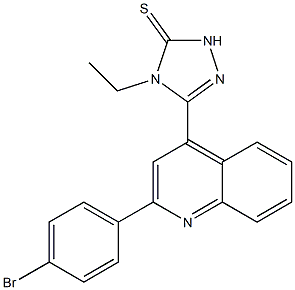 3-[2-(4-bromophenyl)quinolin-4-yl]-4-ethyl-1H-1,2,4-triazole-5-thione Struktur