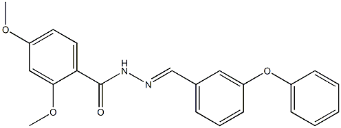 2,4-dimethoxy-N-[(E)-(3-phenoxyphenyl)methylideneamino]benzamide Struktur