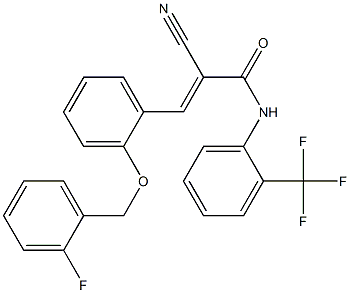 (E)-2-cyano-3-[2-[(2-fluorophenyl)methoxy]phenyl]-N-[2-(trifluoromethyl)phenyl]prop-2-enamide Struktur