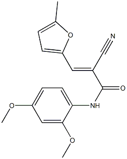 (E)-2-cyano-N-(2,4-dimethoxyphenyl)-3-(5-methylfuran-2-yl)prop-2-enamide Struktur