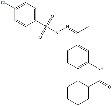 N-[3-[(Z)-N-[(4-chlorophenyl)sulfonylamino]-C-methylcarbonimidoyl]phenyl]cyclohexanecarboxamide Struktur