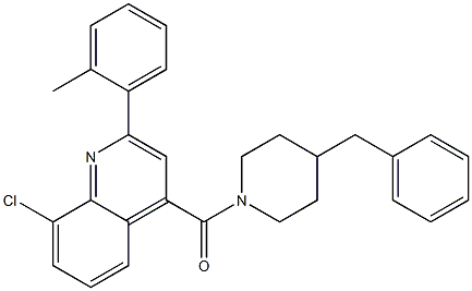 (4-benzylpiperidin-1-yl)-[8-chloro-2-(2-methylphenyl)quinolin-4-yl]methanone Struktur